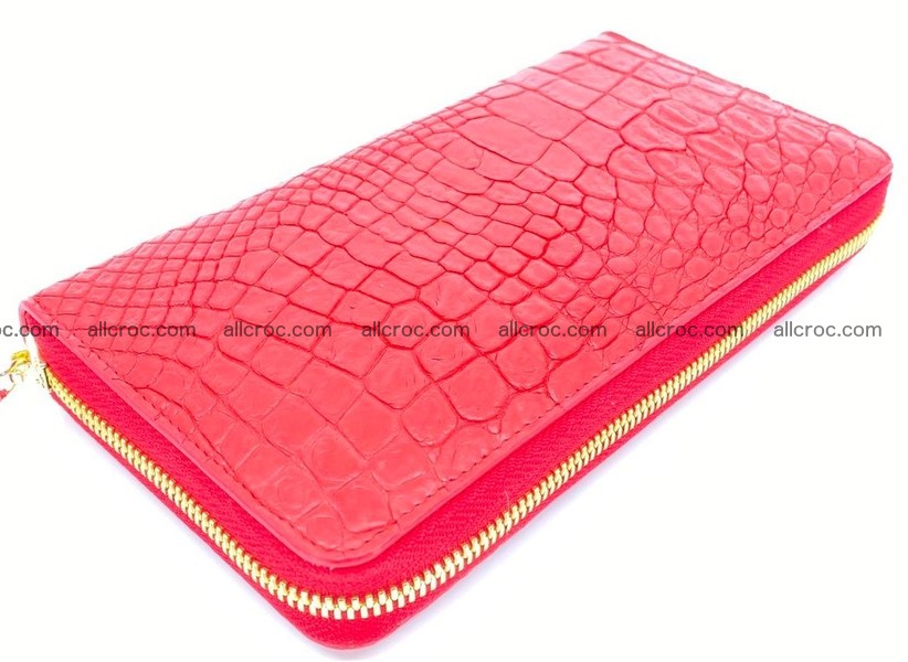 Crocodile skin long zip wallet 1313