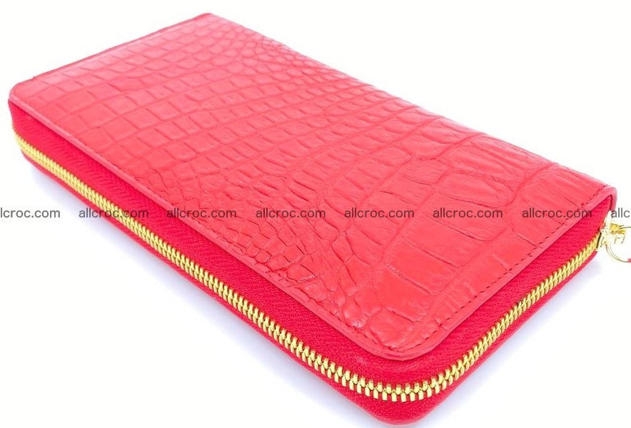 Crocodile skin long zip wallet 1313