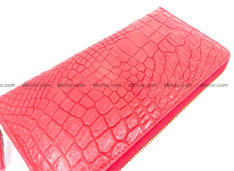 Crocodile skin long zip wallet 1313