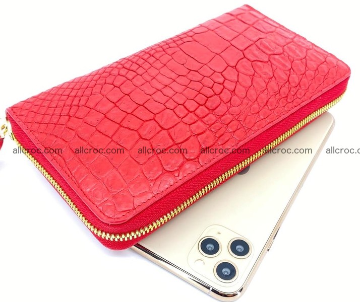 Crocodile skin long zip wallet 1313