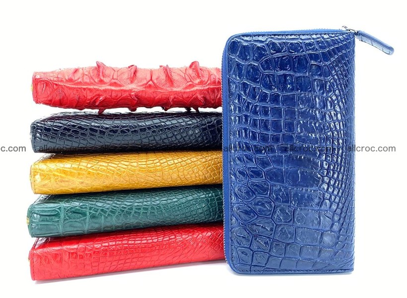 Crocodile skin long zip wallet 1313