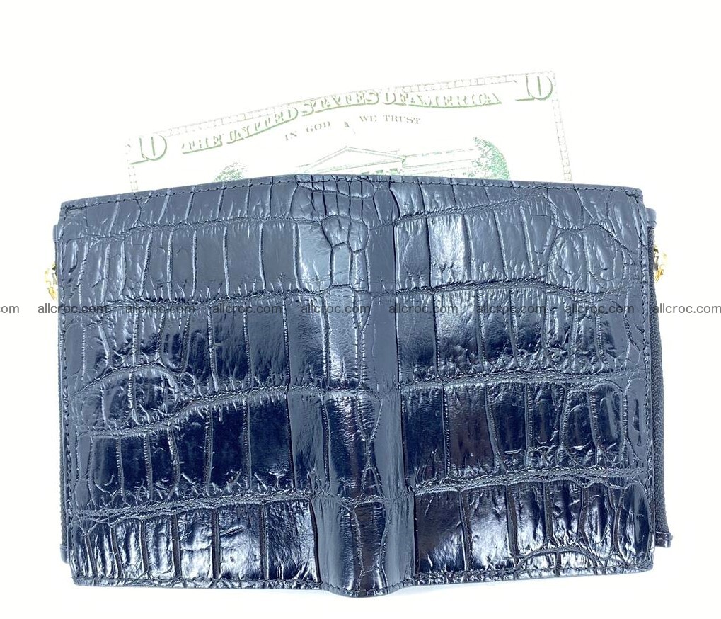 Crocodile skin vertical wallet HK 2 zip 1316 Foto 3