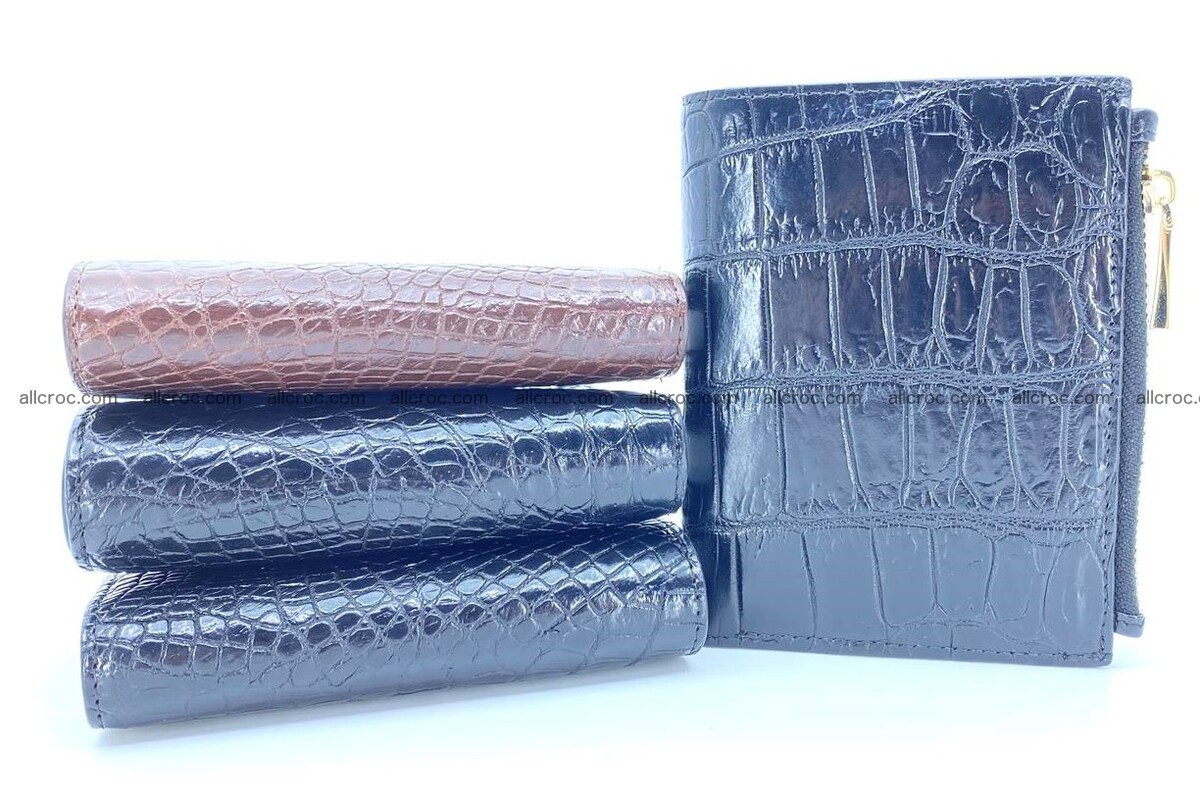 Crocodile skin vertical wallet HK 2 zip 1316 Foto 8