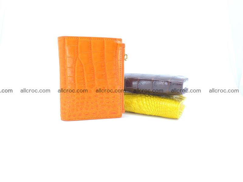 Crocodile skin vertical wallet HK 2 zip 1049