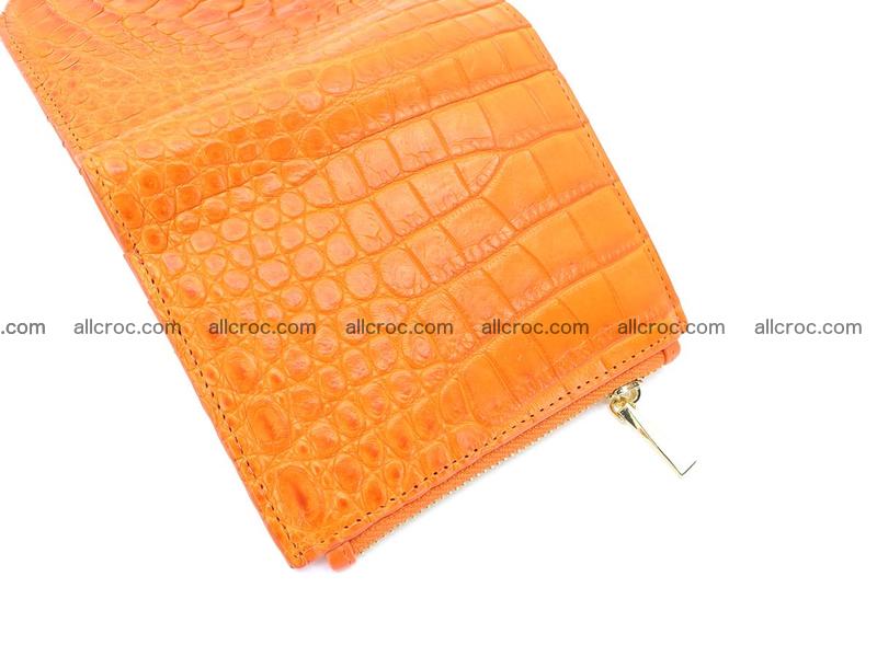 Crocodile skin vertical wallet HK 2 zip 1049