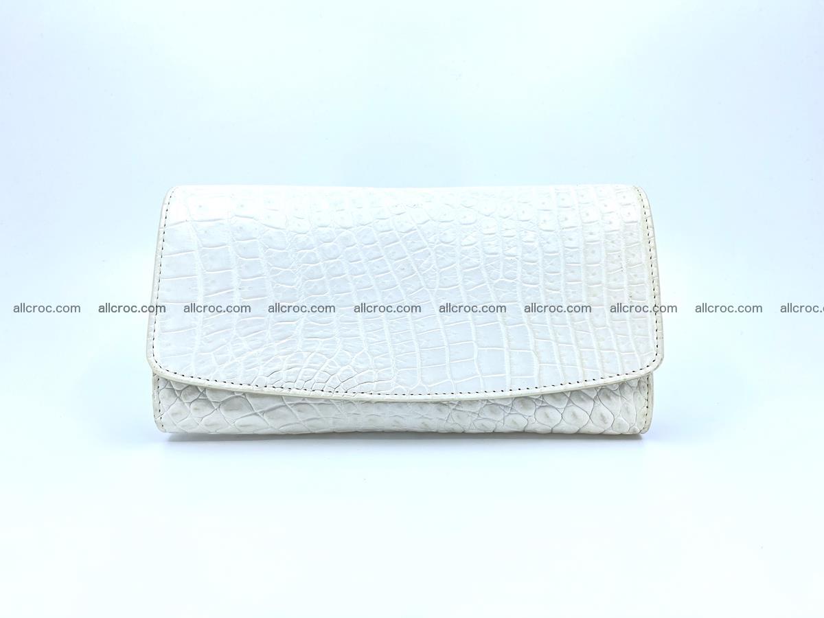 Crocodile skin wallet, long wallet trifold for women 519 Foto 0