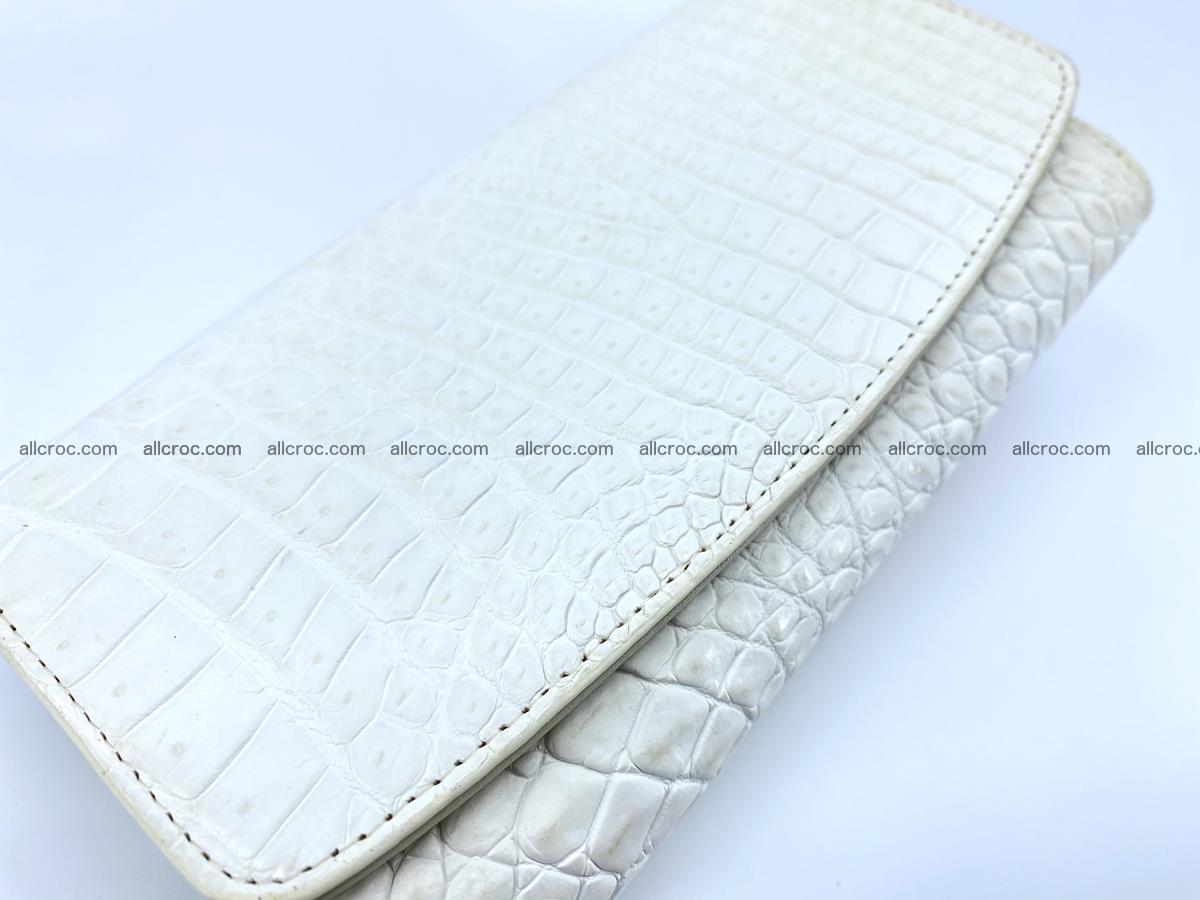 Crocodile skin wallet, long wallet trifold for women 519 Foto 2