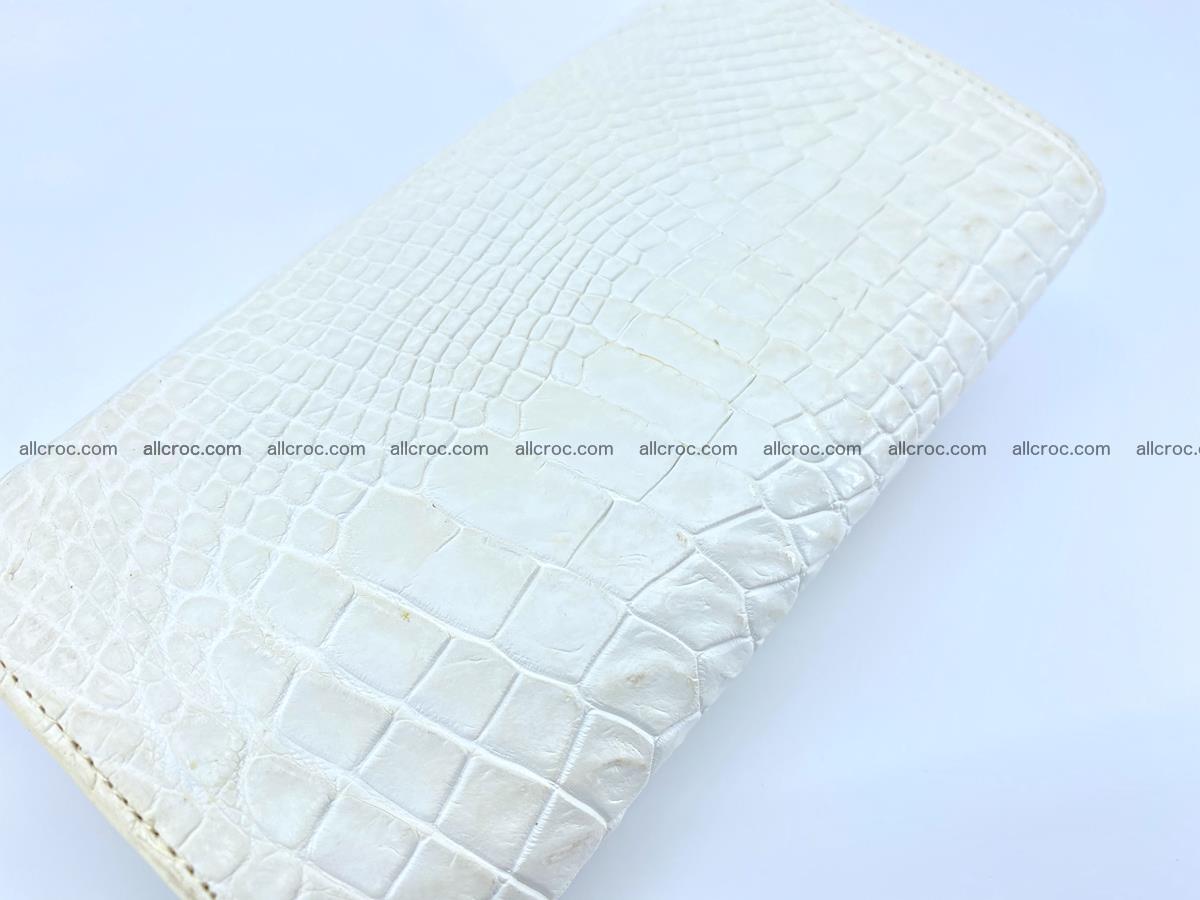 Crocodile skin wallet, long wallet trifold for women 519 Foto 3