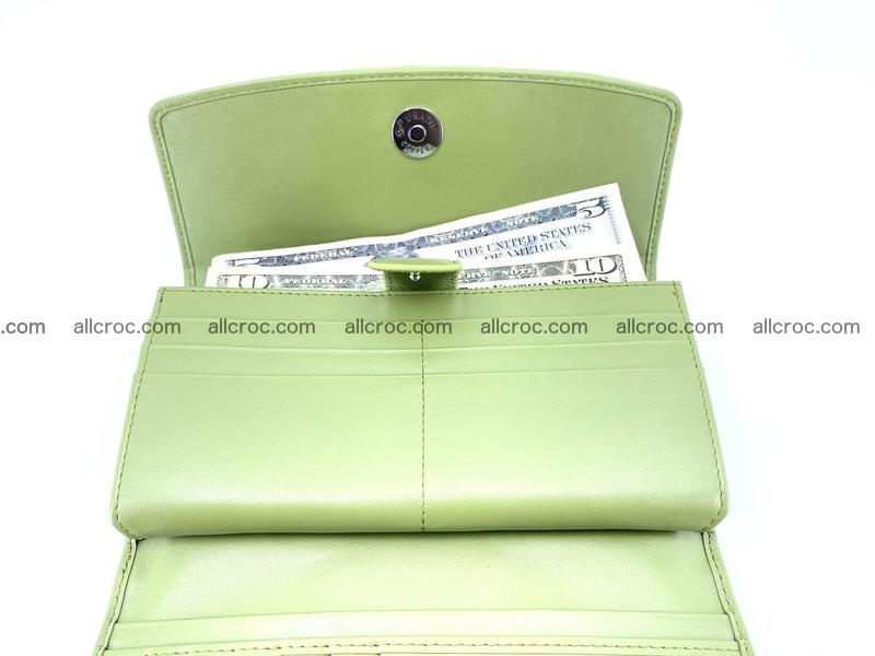 Crocodile skin wallet, long wallet trifold for women 518