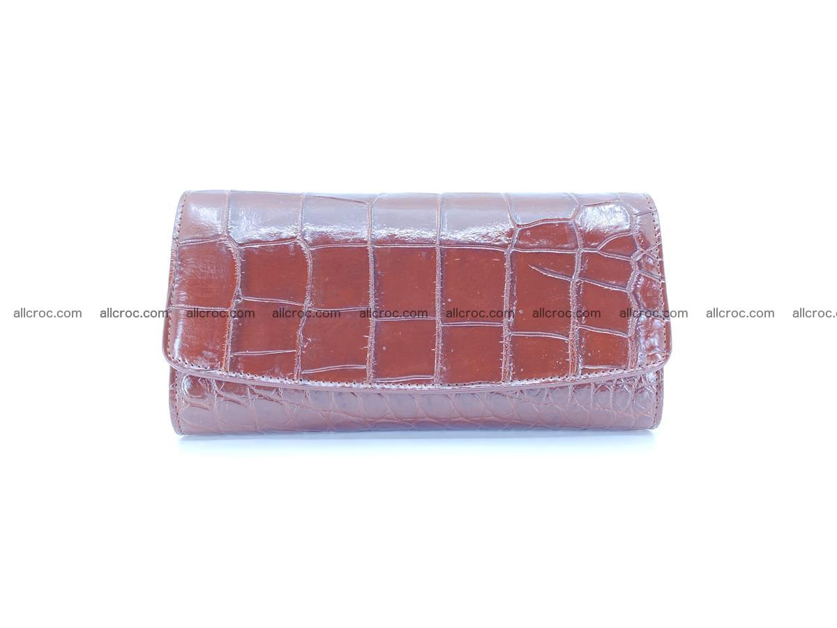 Crocodile skin wallet, long wallet trifold for women 517 Foto 0