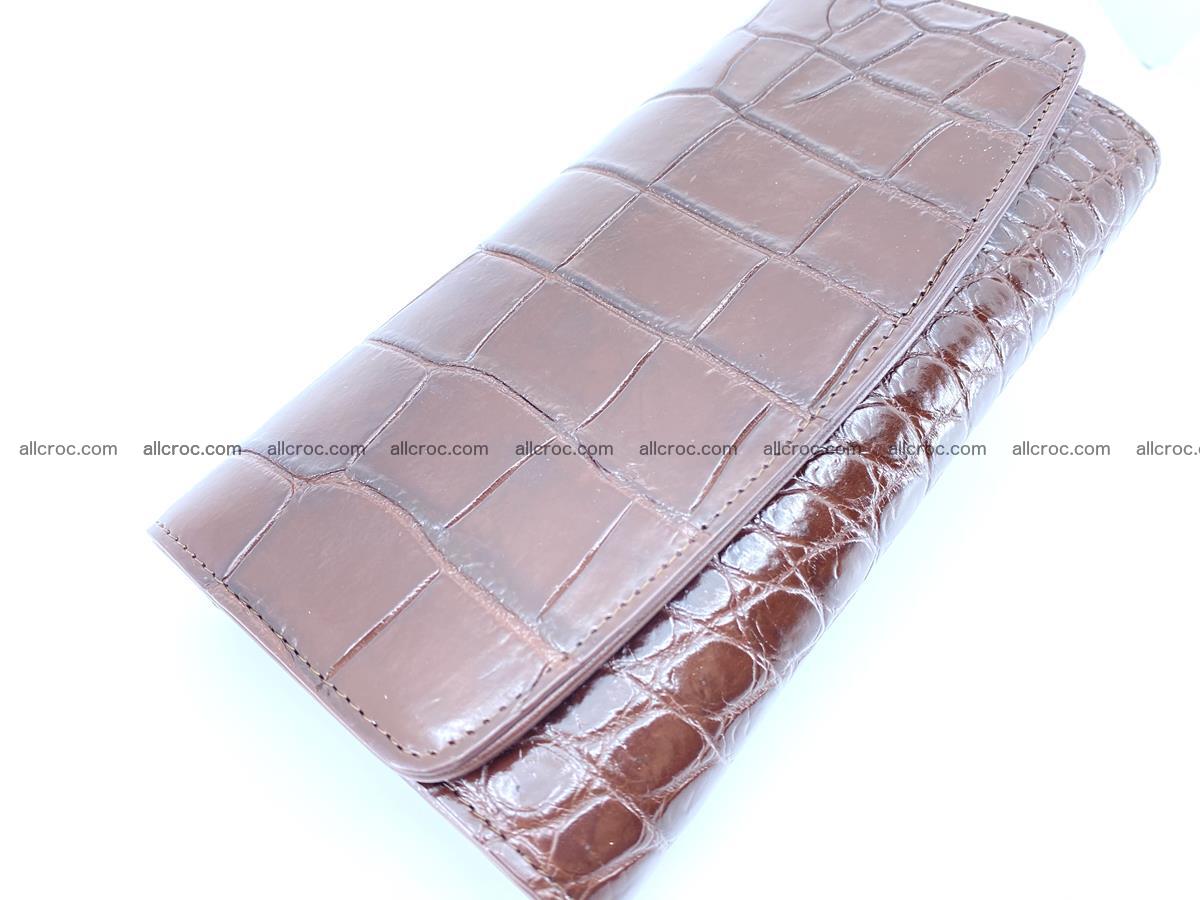 Crocodile skin wallet, long wallet trifold for women 517 Foto 2