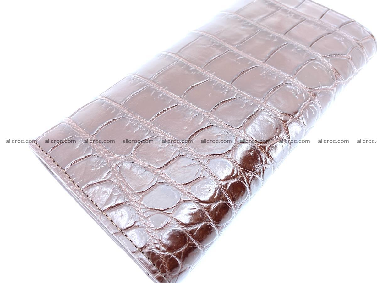Crocodile skin wallet, long wallet trifold for women 517 Foto 3