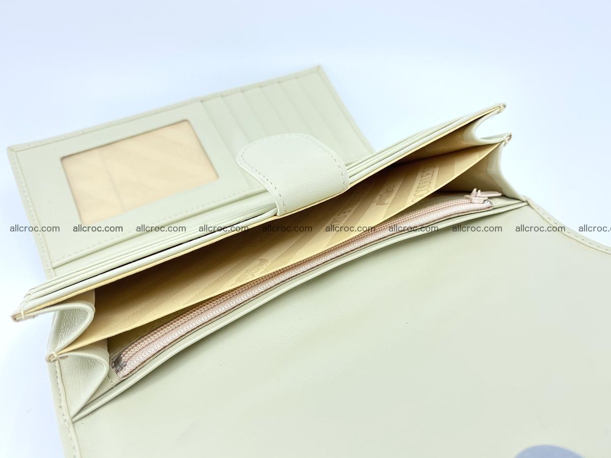 Crocodile skin wallet, long wallet trifold for women 519 Foto 6