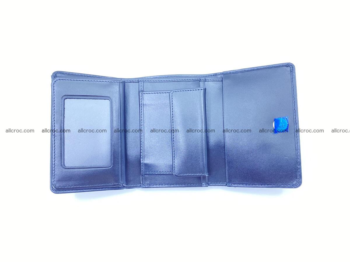 Crocodile skin wallet trifold black color 1632 Foto 3