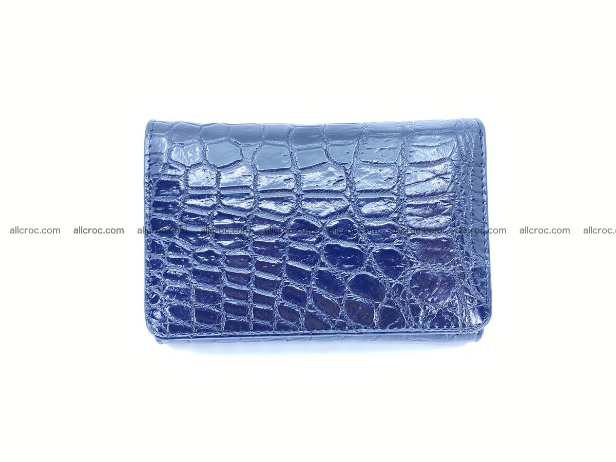Crocodile skin wallet trifold black color 1632 Foto 0
