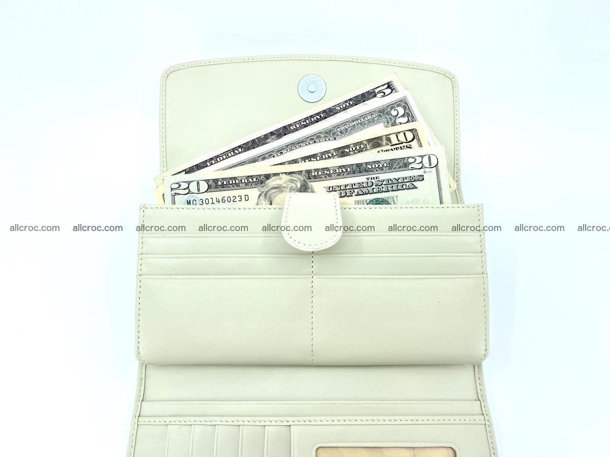 Crocodile skin wallet trifold for women 516 Foto 7