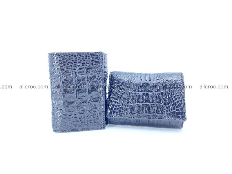 Crocodile skin wallet trifold mini with coins compartment 966