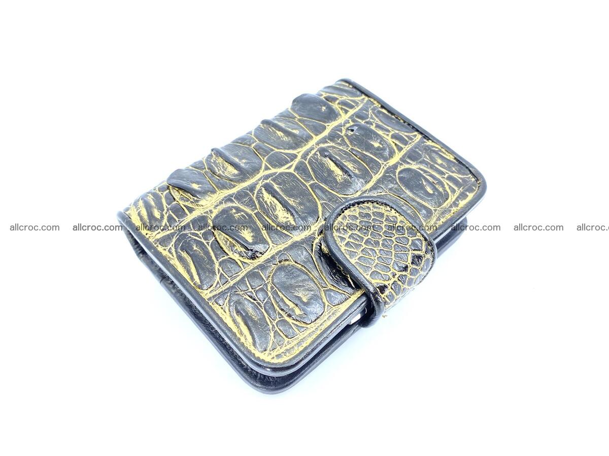 Crocodile skin wallet  with gold effect 1296 Foto 3