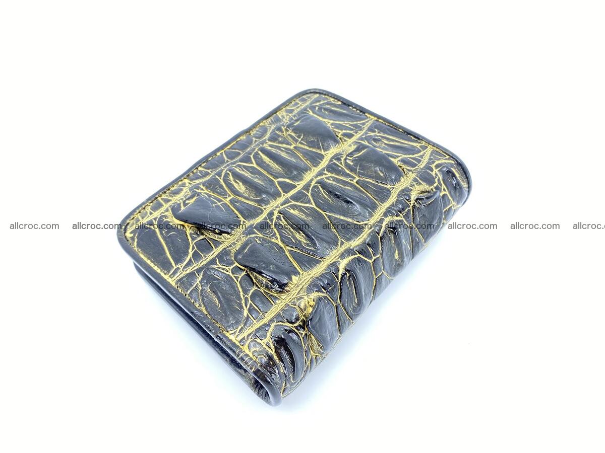 Crocodile skin wallet  with gold effect 1296 Foto 4