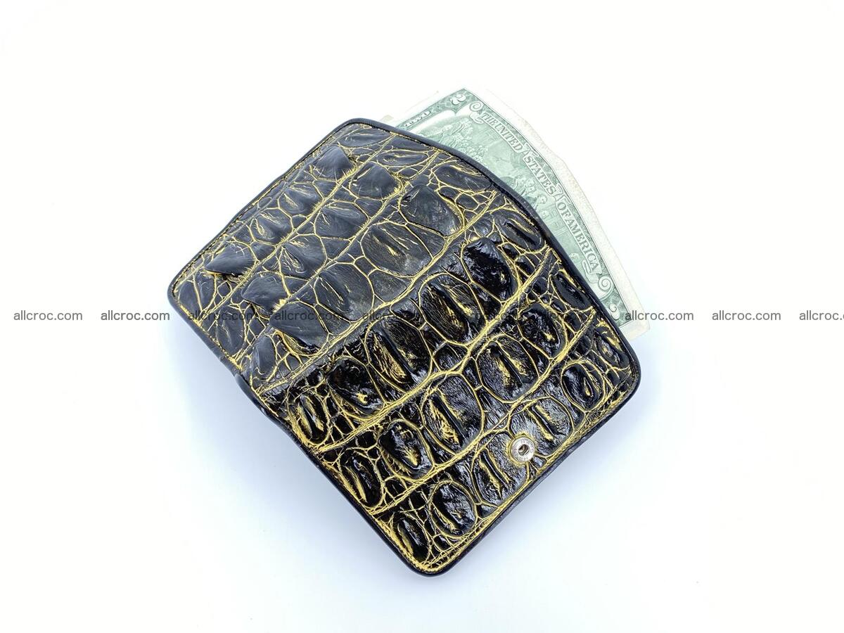Crocodile skin wallet  with gold effect 1296 Foto 5