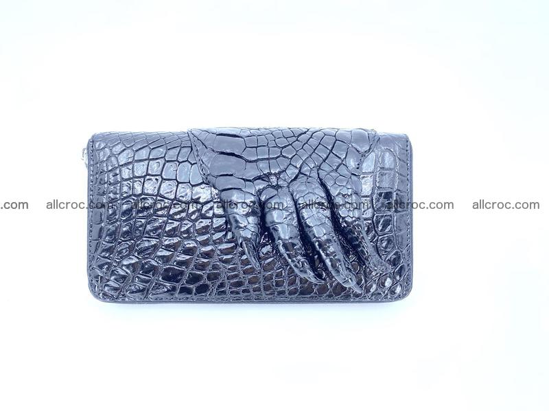 Crocodile skin zip wallet with paw 1112
