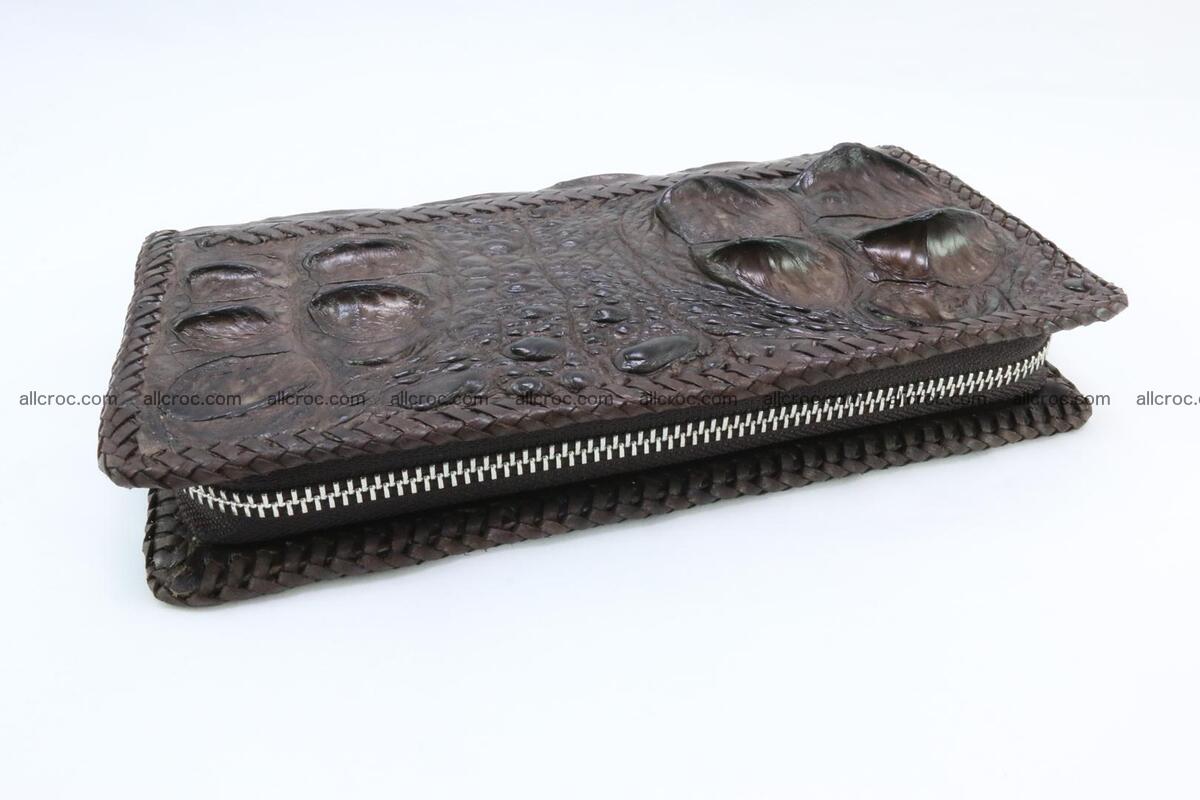 Genuine crocodile hornback wallet with zip 107 Foto 5