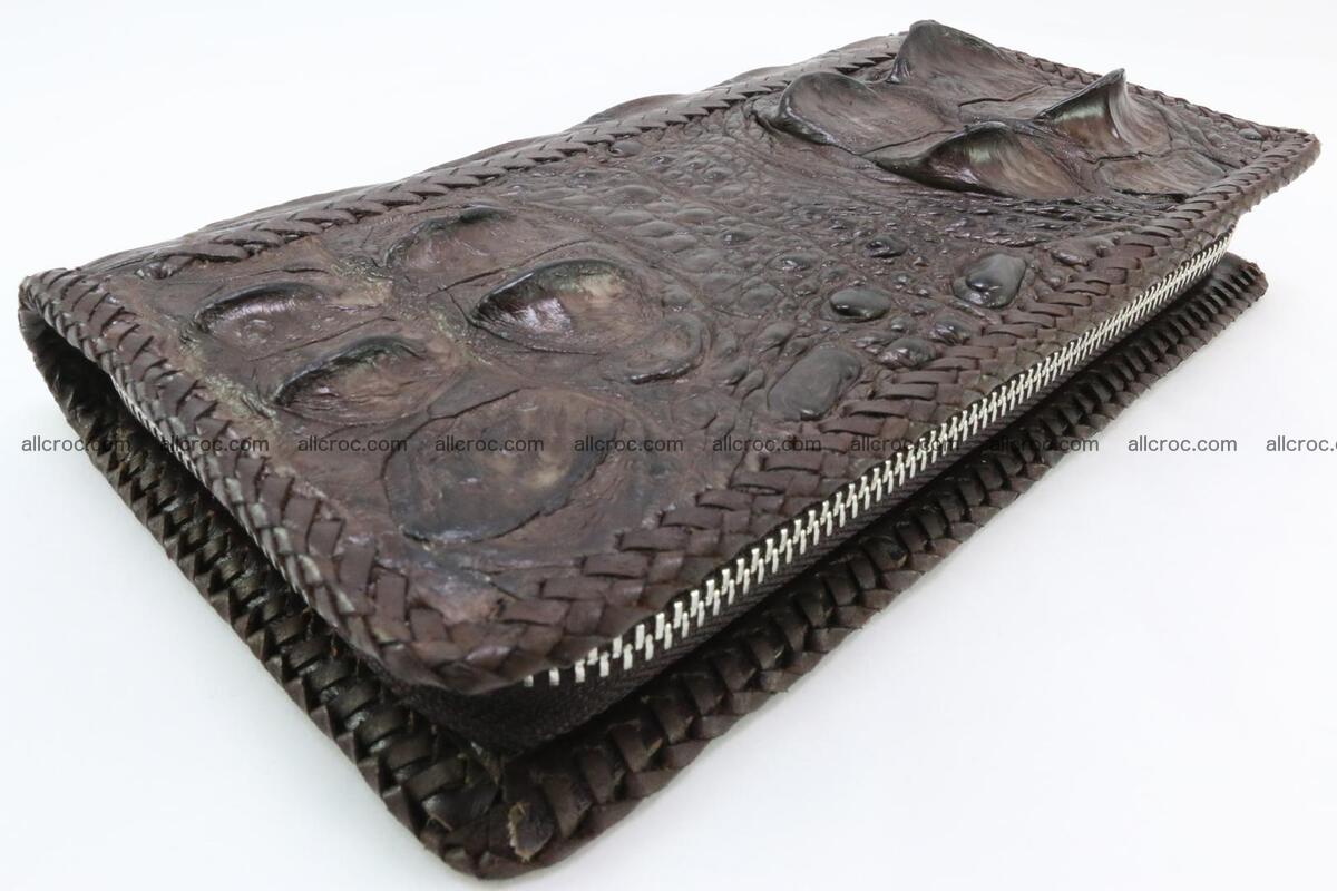 Genuine crocodile hornback wallet with zip 107 Foto 0