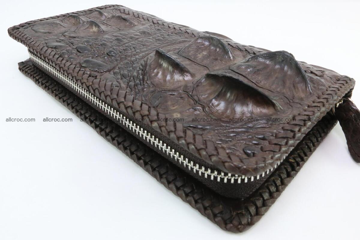 Genuine crocodile hornback wallet with zip 107 Foto 2