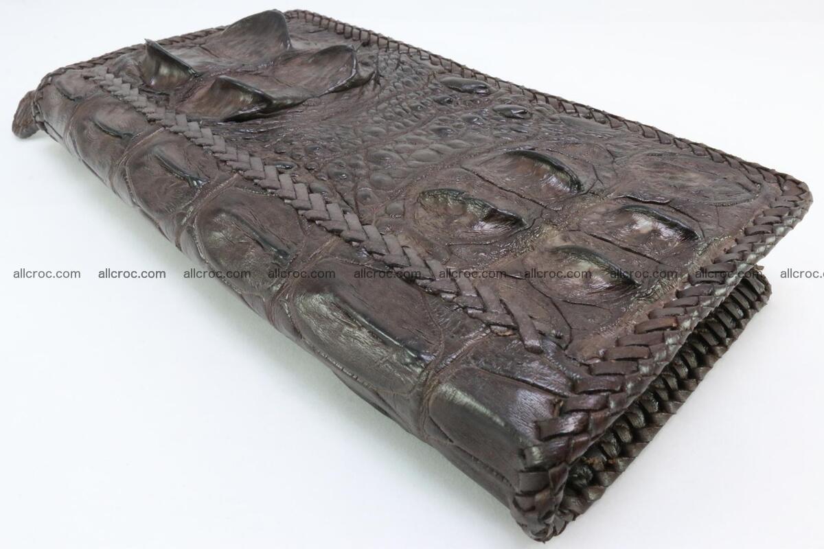 Genuine crocodile hornback wallet with zip 107 Foto 8
