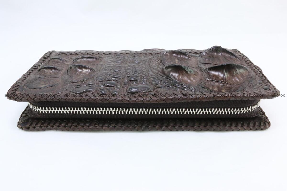 Genuine crocodile hornback wallet with zip 107 Foto 7