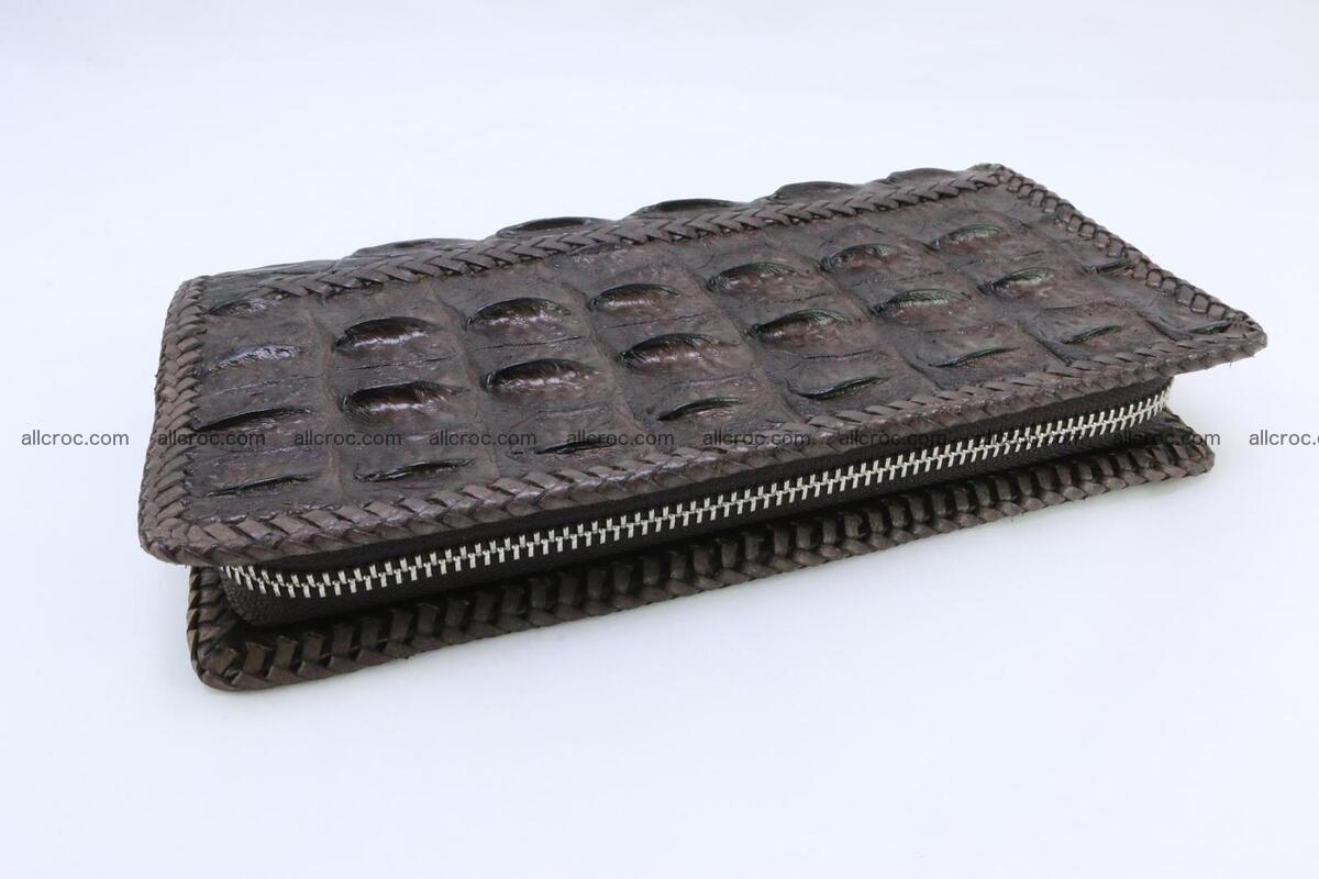 Genuine crocodile hornback wallet with zip 108 Foto 6