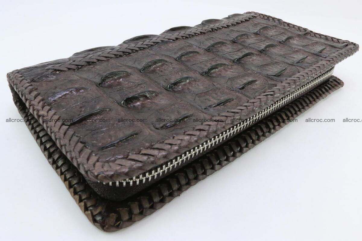 Genuine crocodile hornback wallet with zip 108 Foto 0