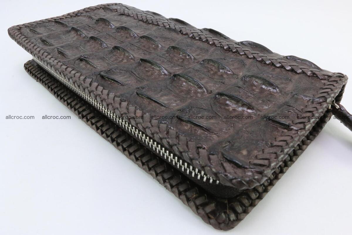 Genuine crocodile hornback wallet with zip 108 Foto 1