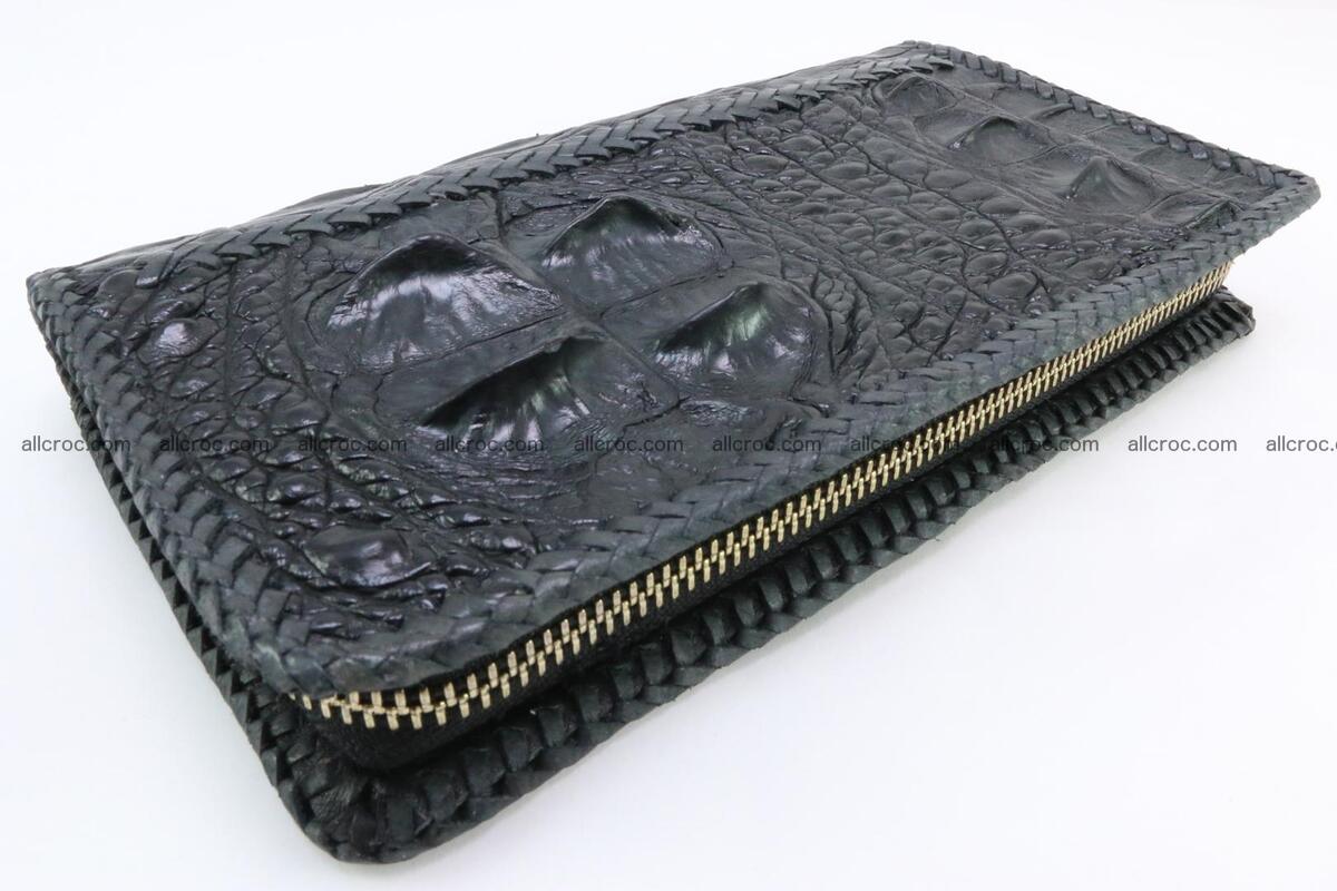 Genuine crocodile hornback wallet with zip 109 Foto 0