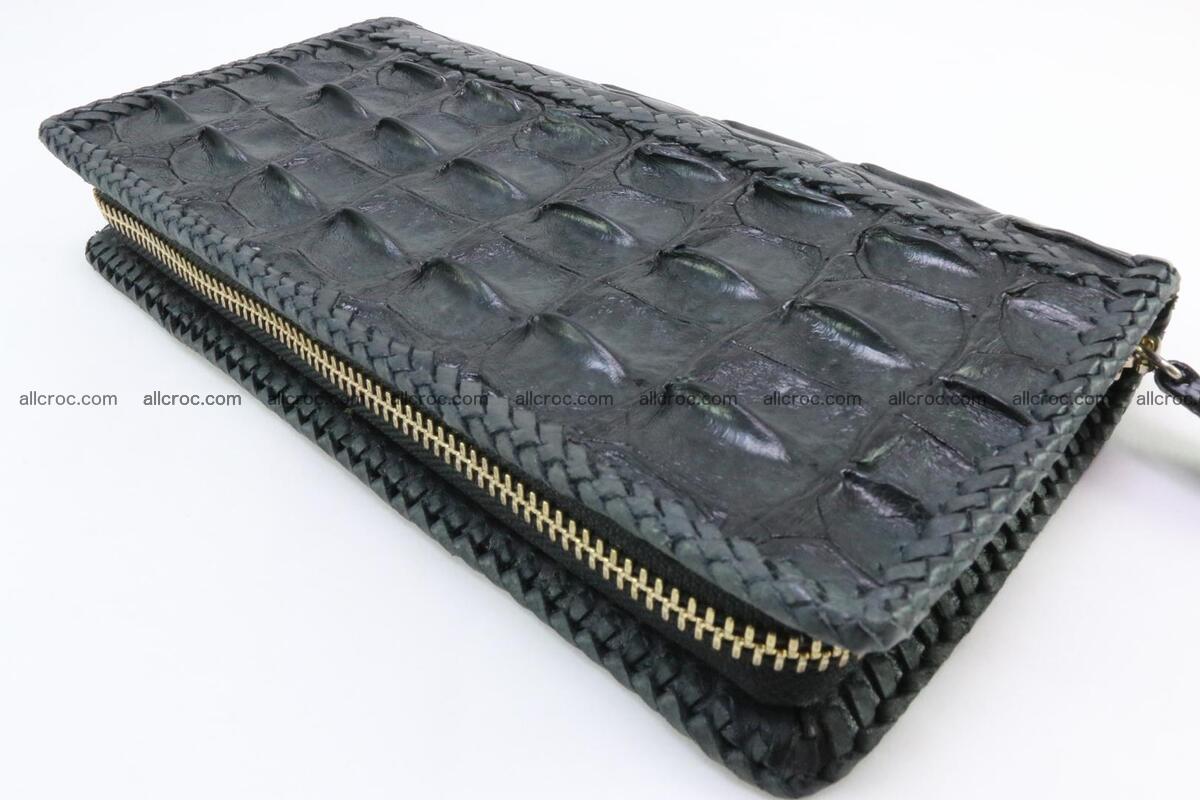 Genuine crocodile hornback wallet with zip 110 Foto 5
