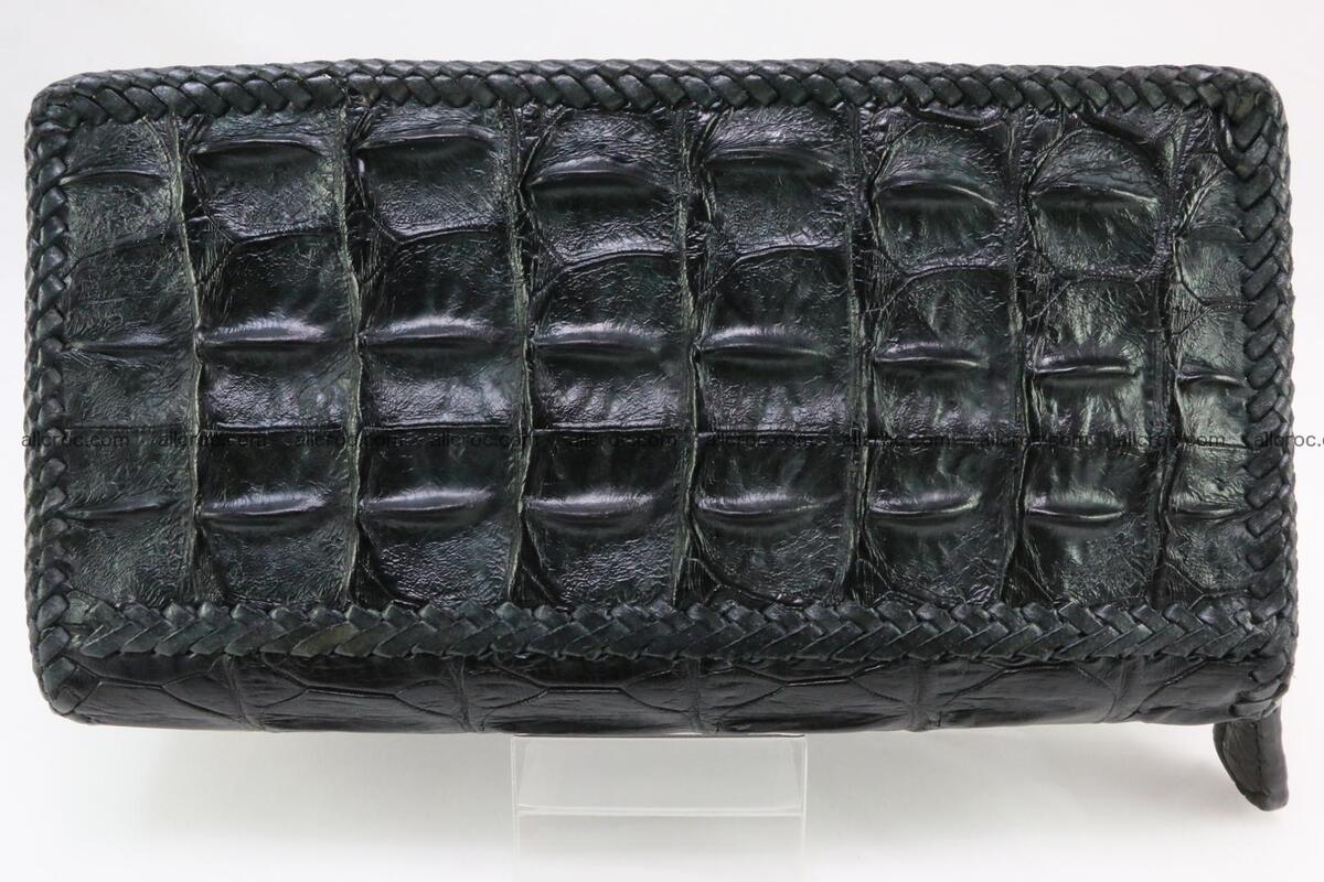 Genuine crocodile hornback wallet with zip 110 Foto 2