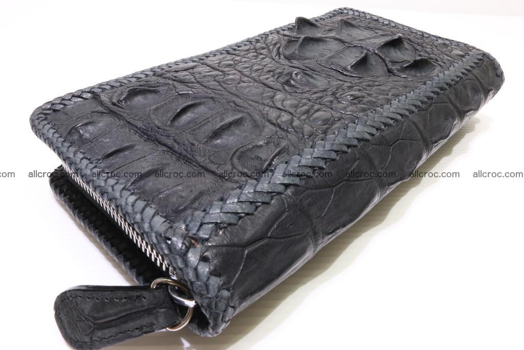 Genuine crocodile hornback wallet with zip 103 Foto 8