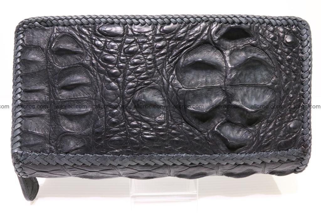 Genuine crocodile hornback wallet with zip 103 Foto 2