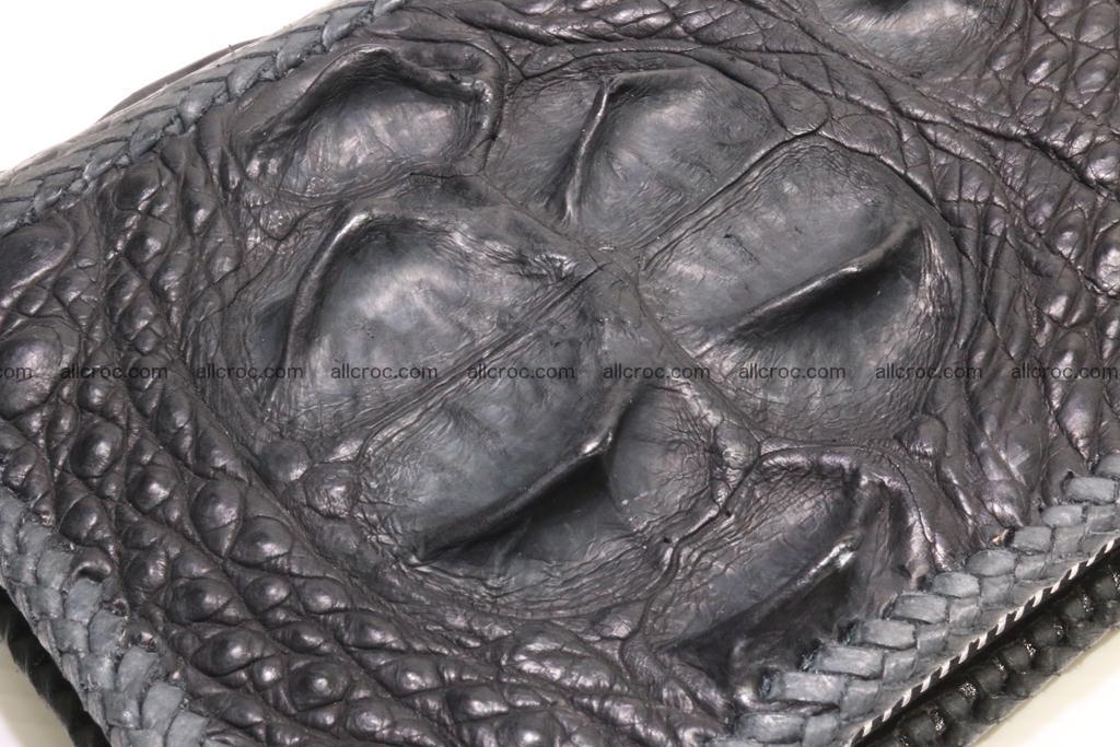 Genuine crocodile hornback wallet with zip 103 Foto 3