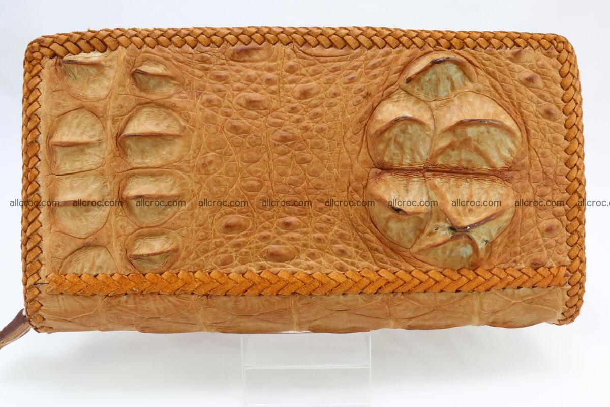 Genuine crocodile hornback wallet with zip 106 Foto 2