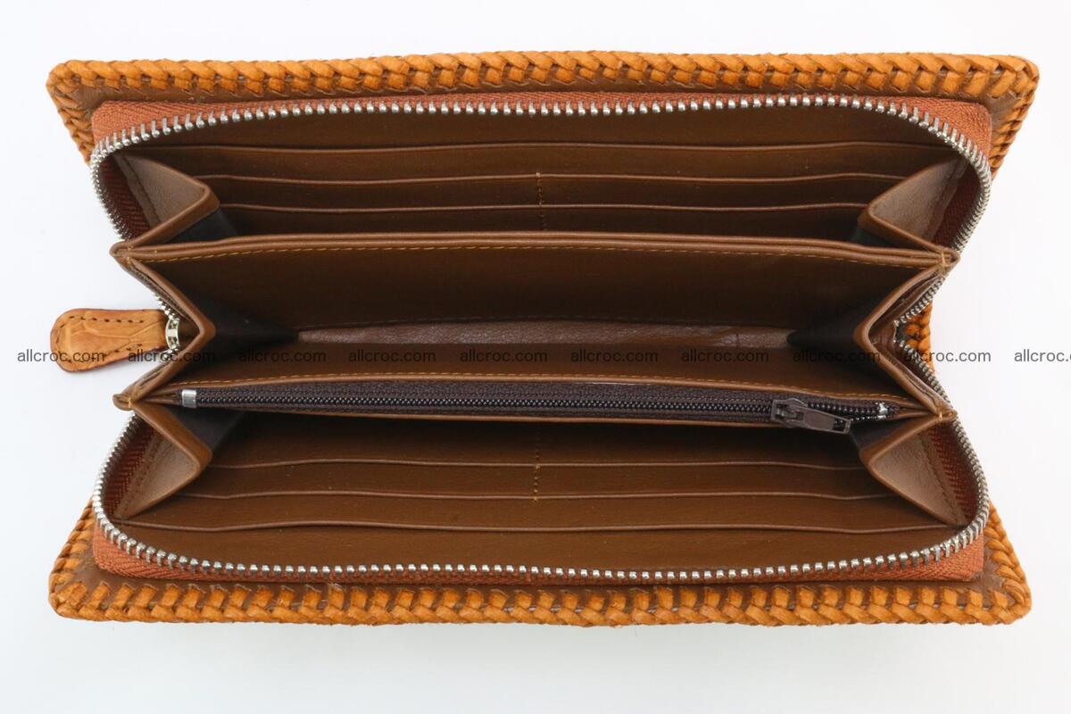 Genuine crocodile hornback wallet with zip 106 Foto 8