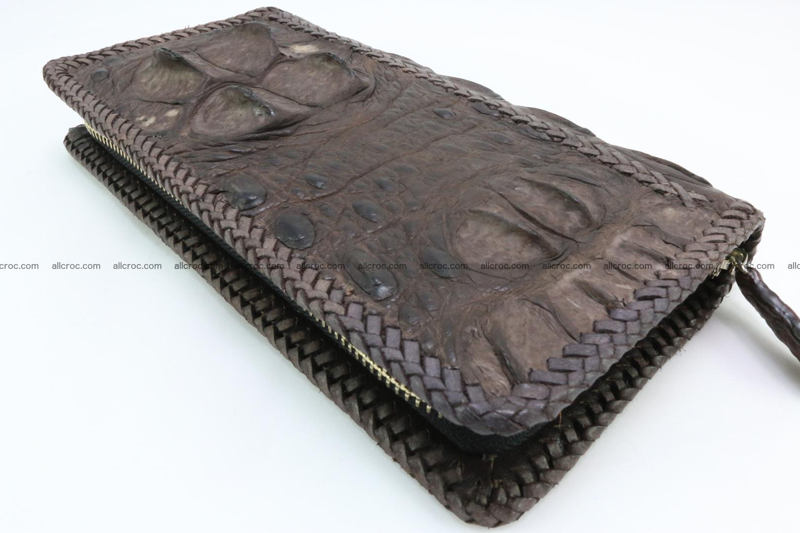 Genuine crocodile hornback wallet with zip 104 Foto 12