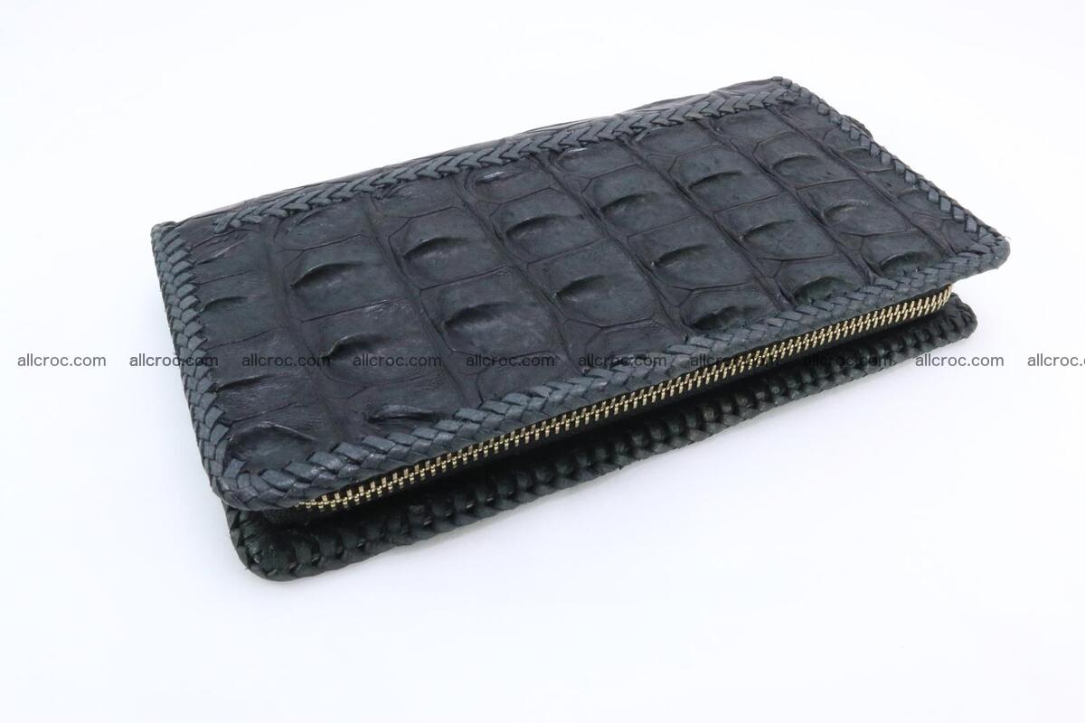 Genuine crocodile hornback wallet with zip 099 Foto 12