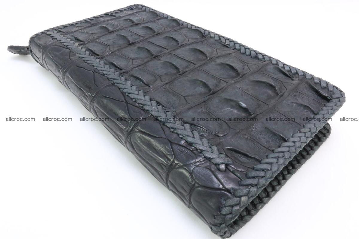 Genuine crocodile hornback wallet with zip 099 Foto 7