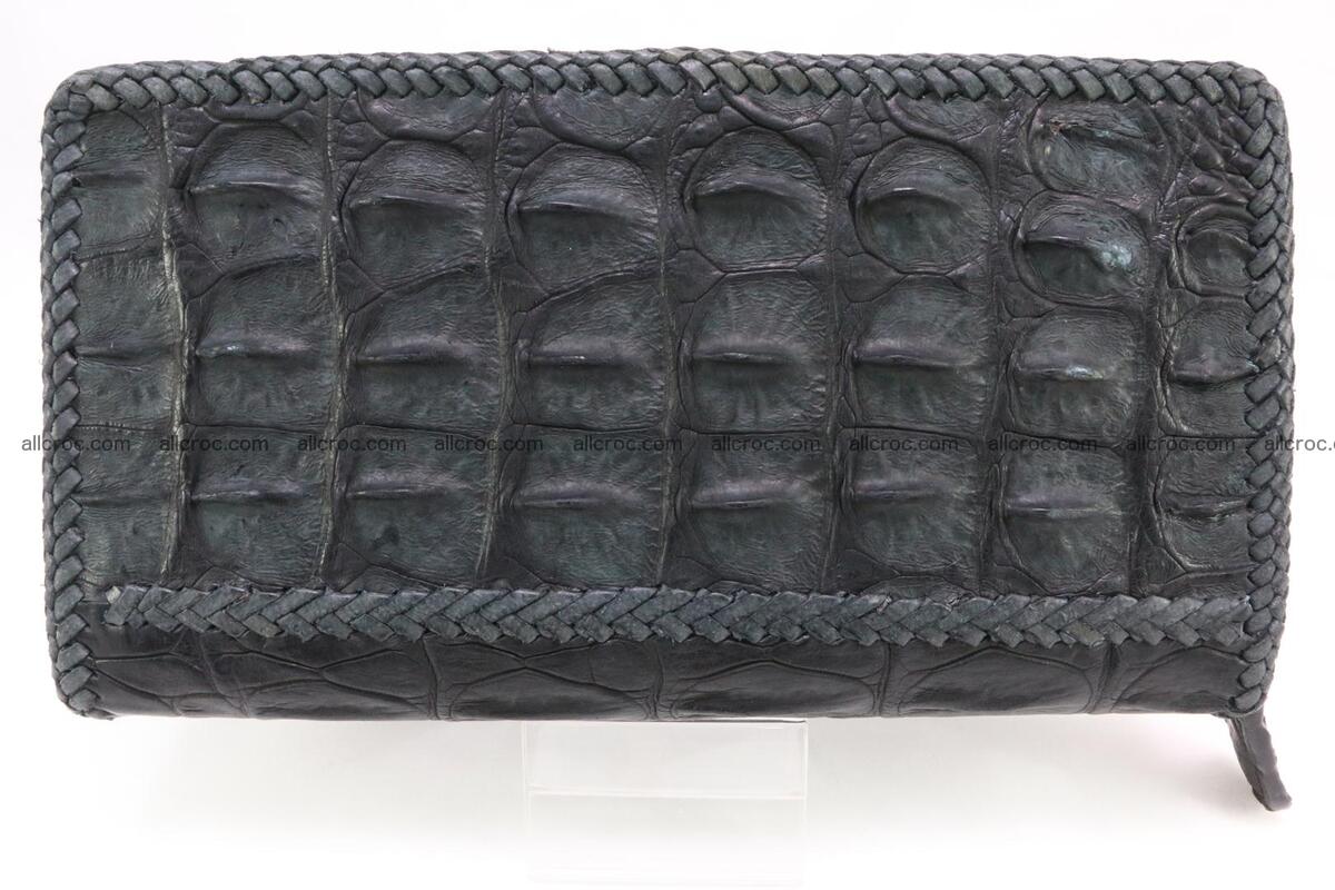 Genuine crocodile hornback wallet with zip 099 Foto 2