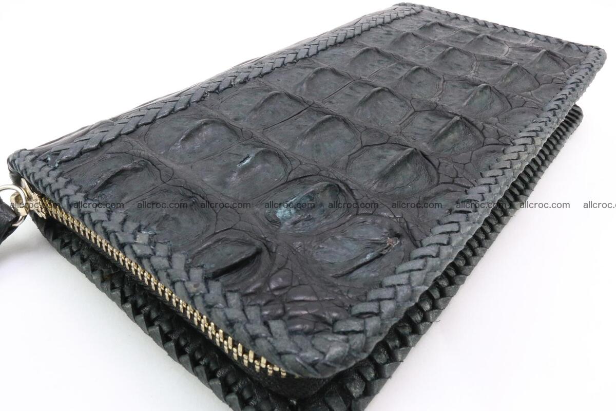 Genuine crocodile hornback wallet with zip 099 Foto 11