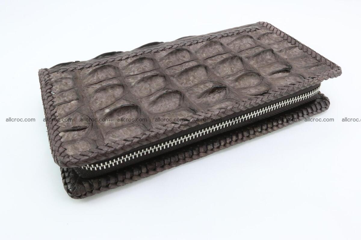 Genuine crocodile hornback wallet with zip 100 Foto 7