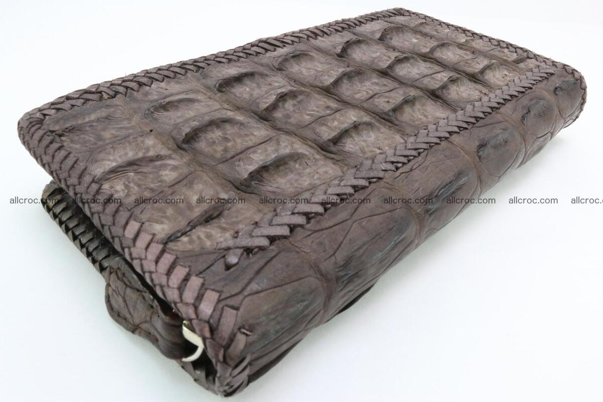 Genuine crocodile hornback wallet with zip 100 Foto 3