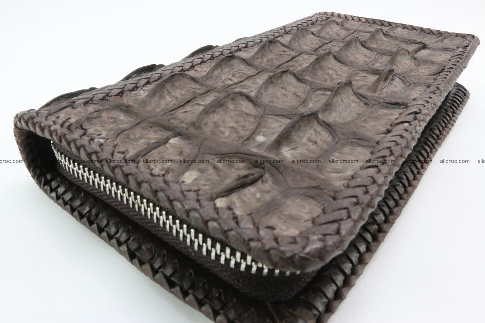 Genuine crocodile hornback wallet with zip 100 Foto 1