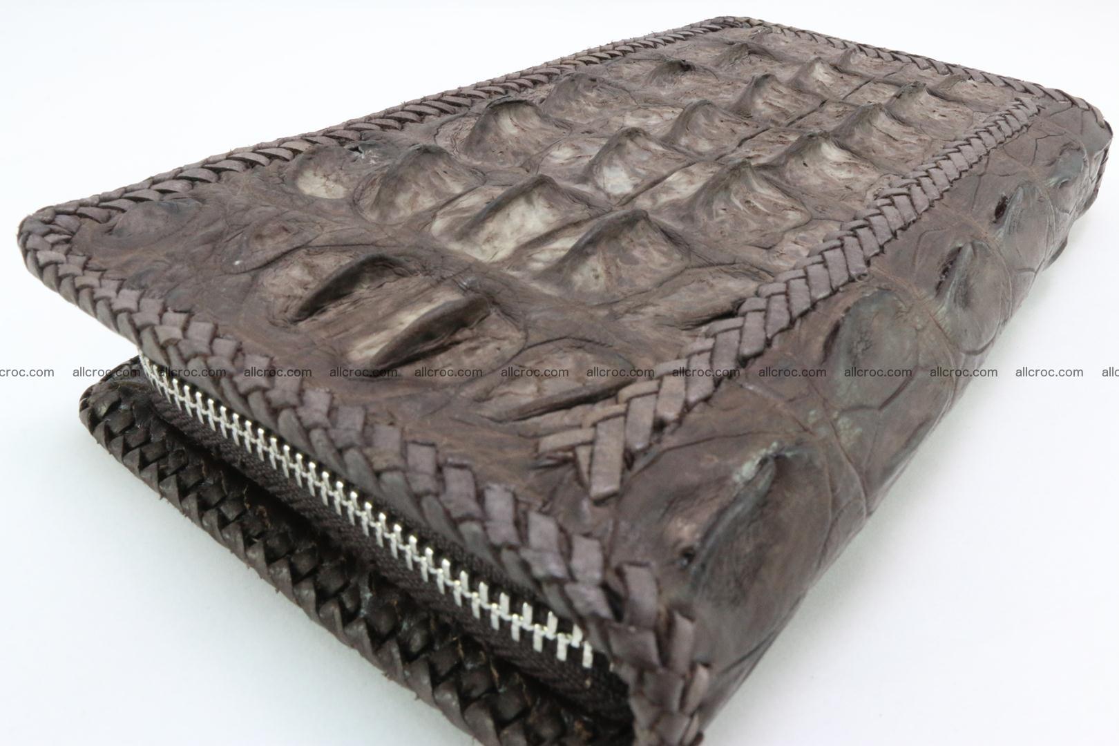 Genuine crocodile hornback wallet with zip 100 Foto 9